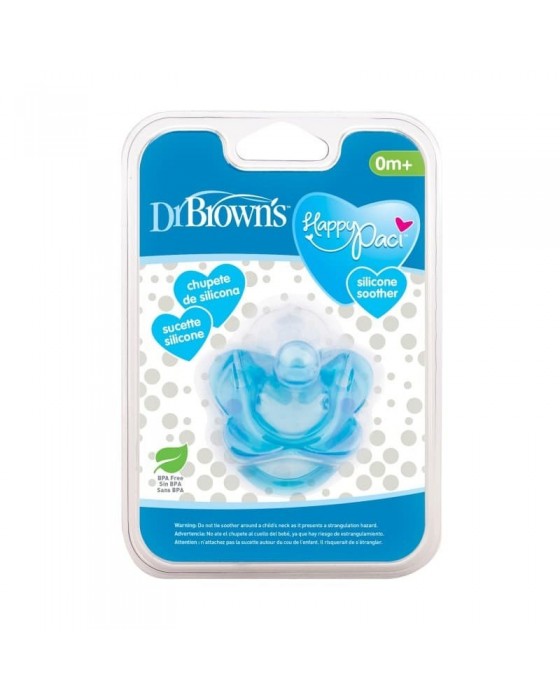 DR BROWN HAPPYPACI SILICONE PACIFIER EMPENG BAYI 1 PCS - BIRU